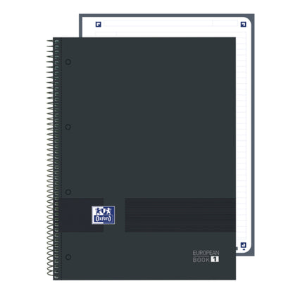 CUADERNO EN ESPIRAL A4  80H 1 DIV. NEGRO OPACO TD