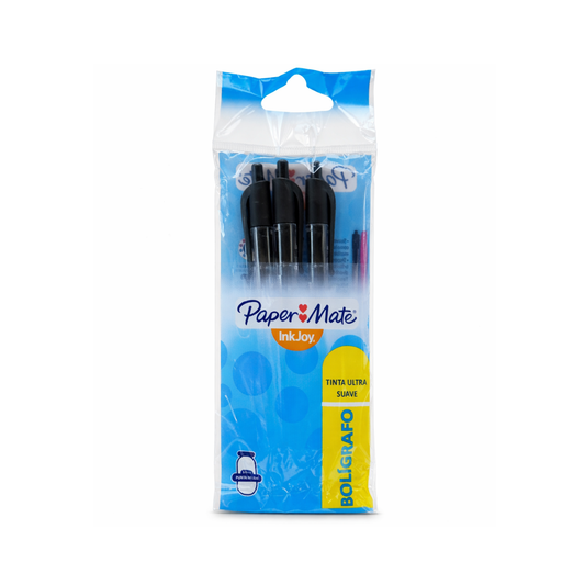 BOLIGRAFOS INKJOY 100 RT  3/1 NEGRO BL