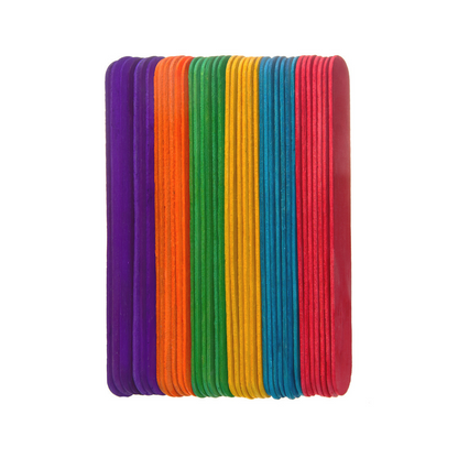 PALITOS JUMBO DE MADERA COLORES 15X2 cm bolsa con 80 palit