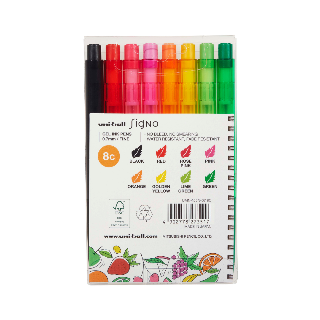 JUEGO BOLIGRAFOS SIGNO 155 8/1 (0.7) SURTIDOS BL.