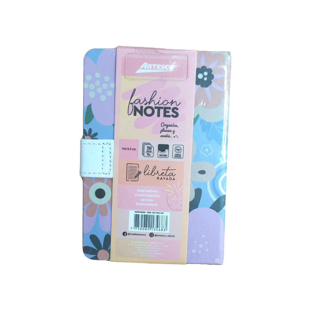 LIBRETAS DE NOTAS IMANTADA C/BOLSILLO HAPPINESS