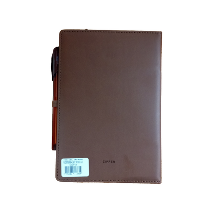 LIBRETAS DE NOTAS C/ZIPPER MARRON C/BOLIGRAFOS GL32 MRN
