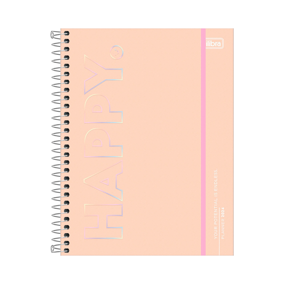 AGENDA DIARIA EN ESPIRAL 2024 PLANNER HAPPY M7