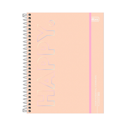 AGENDA DIARIA EN ESPIRAL 2024 PLANNER HAPPY M7