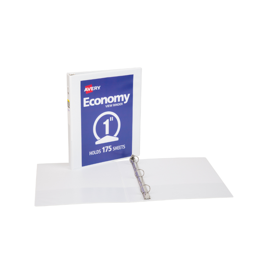 CARPETAS 1" C/PLASTICO FRONTAL BLANCA