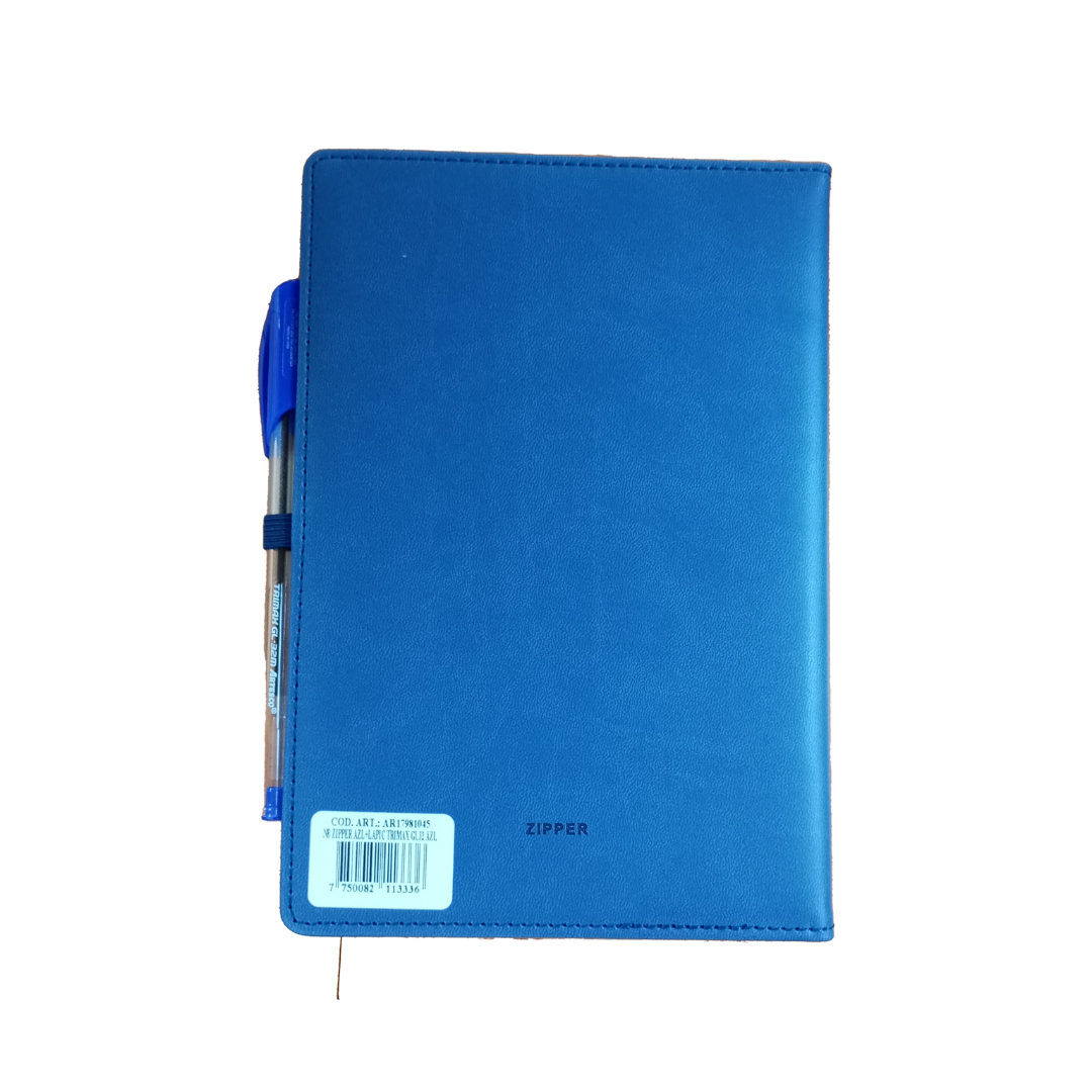 LIBRETAS DE NOTAS C/ZIPPER AZUL C/BOLIGRAFOS GL32 AZUL