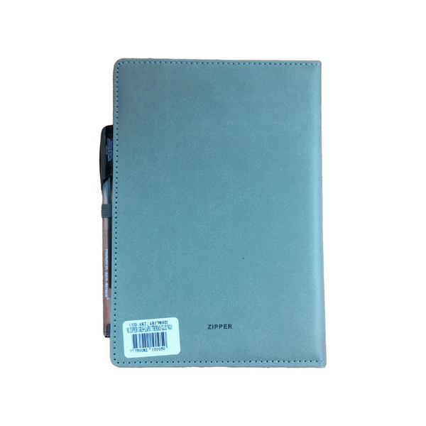 LIBRETAS DE NOTAS C/ZIPPER GRIS C/BOLIGRAFOS GL32 NEGRO