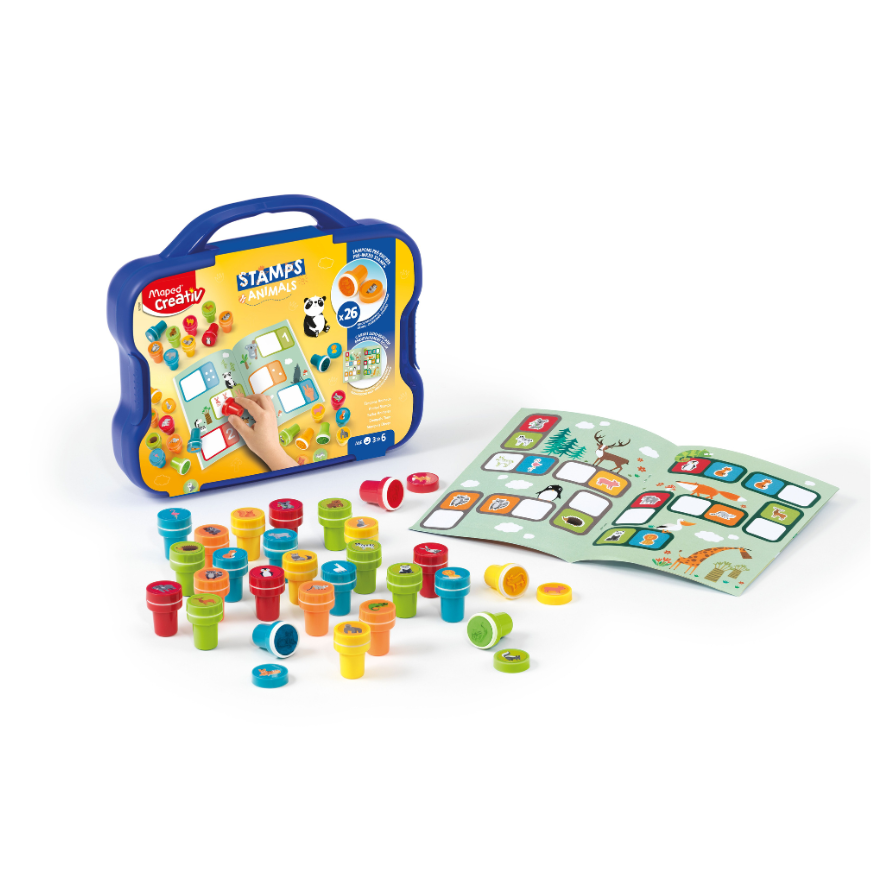 JUEGOS CREATIVOS, 26 SELLOS DE ANIMALES  (3-6)anos