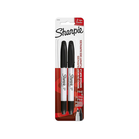 JUEGO DE FELPAS PERMANENTE SHARPIE TWIN NEGRO 2/1 BL