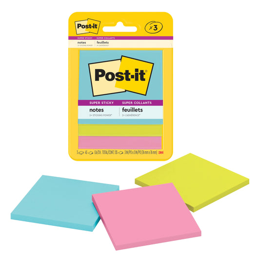 POST-IT (3 X 3) SUPER STICK 3/1 BL