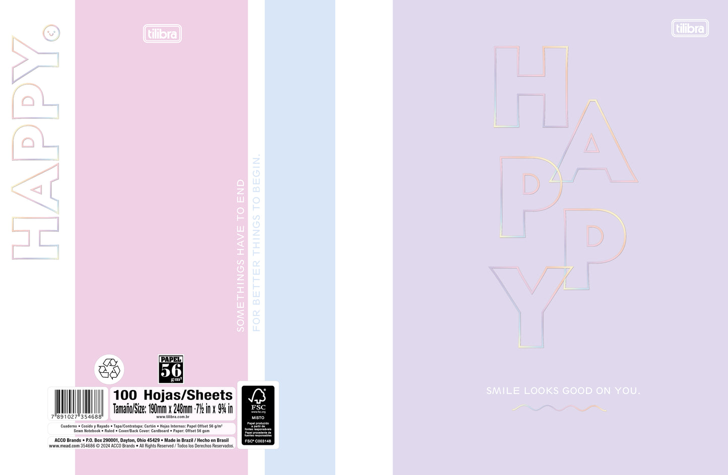 CUADERNO COSIDO 200 PAG. COST CF HAPPY