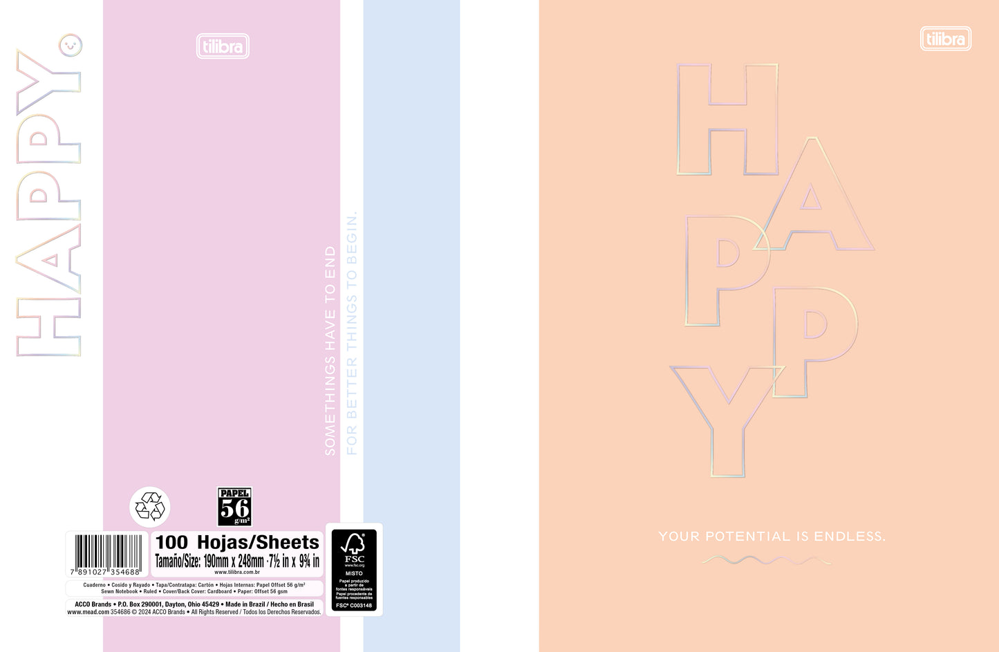 CUADERNO COSIDO 200 PAG. COST CF HAPPY