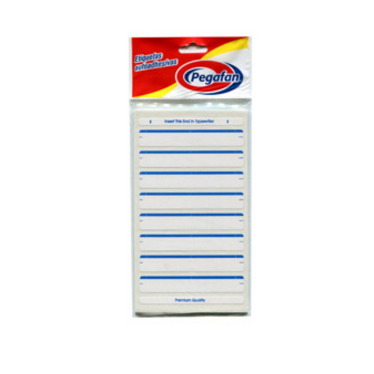 ETIQUETAS P/FOLDERS (14 x 87mm) AZUL PAQ. 12