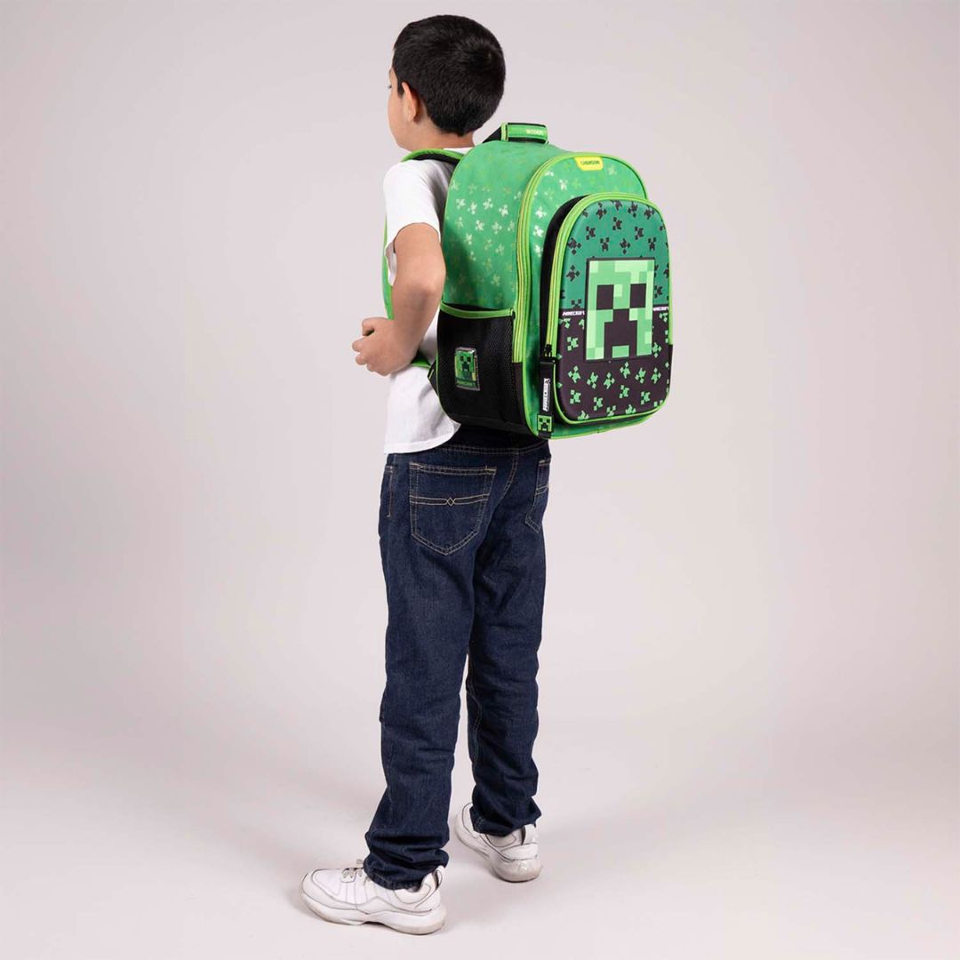 MOCHILA GRANDE VERDE MINECRAFT DUPPER XXIV