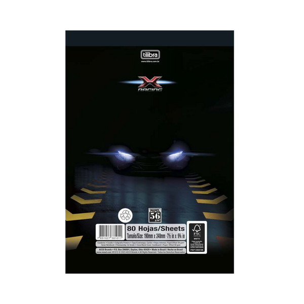 CUADERNO COSIDO 160H TF X-RACING CALIG.1ro.