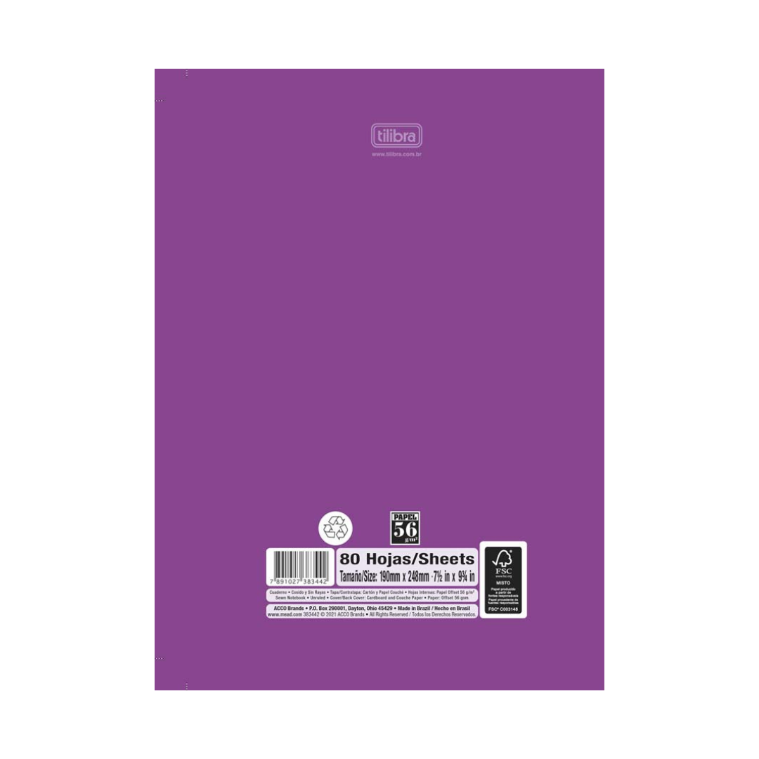 CUADERNO COSIDO 160H NEON LAB EN BLANCO TD