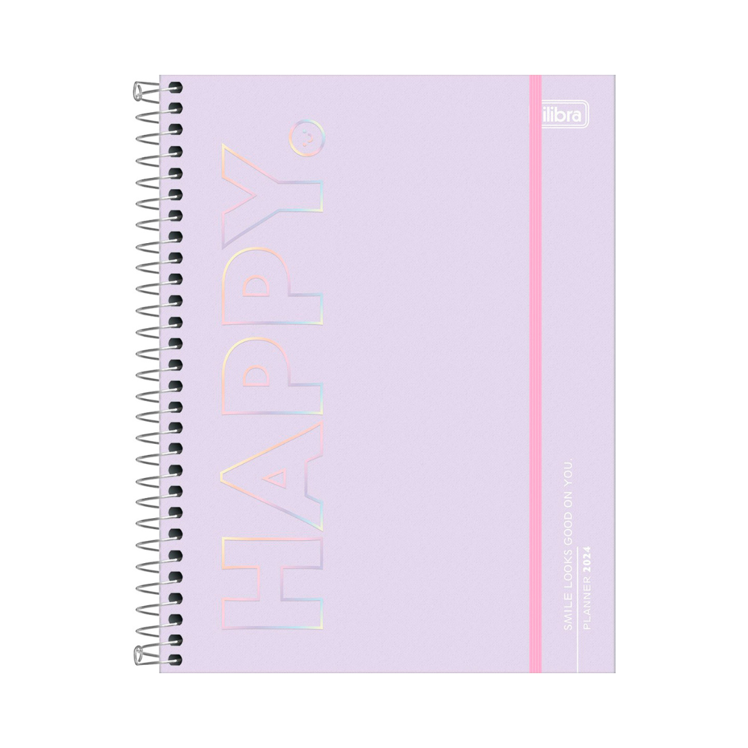 AGENDA DIARIA EN ESPIRAL 2024 PLANNER HAPPY M7