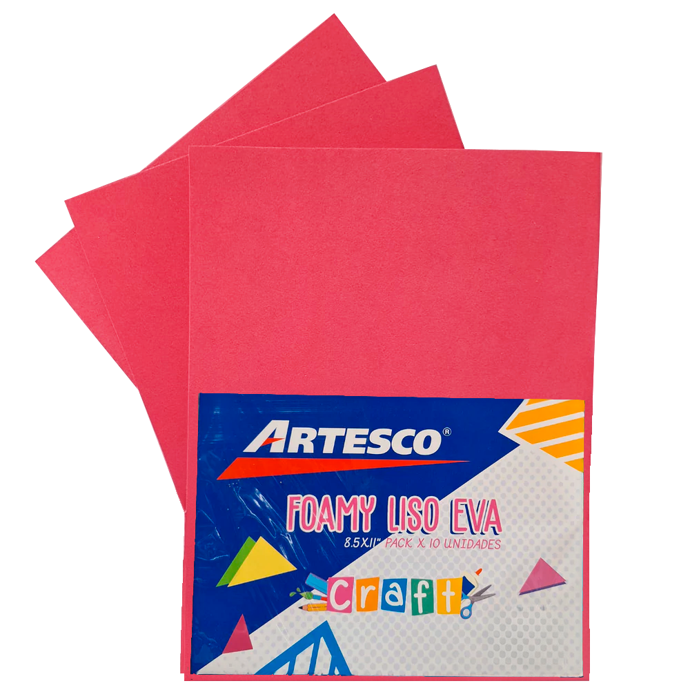 FOAMY ARTESCO LISO EVA (8.5 X 11) ROJO