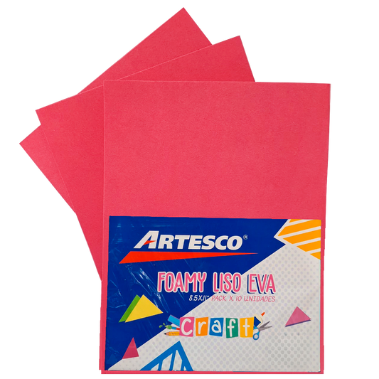 FOAMY ARTESCO LISO EVA (8.5 X 11) ROJO