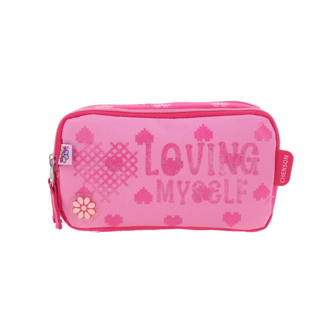 KIT MOCHILA C/RUEDAS+LONCHERA+LAPICERA+MORRAL  ROSA XXIV
