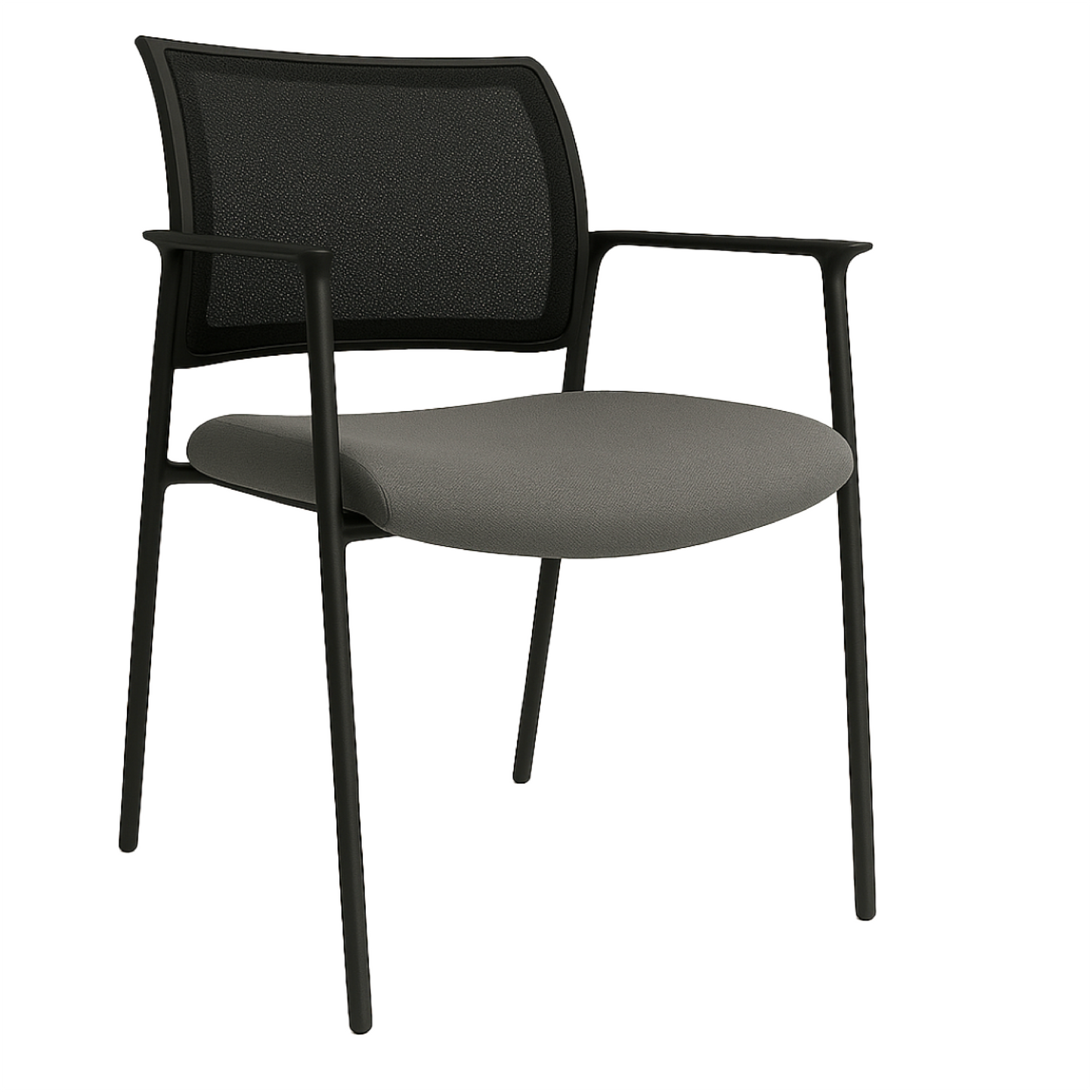 SILLA P/VISITANTE DE METAL C/B TAPIZADA GRIS