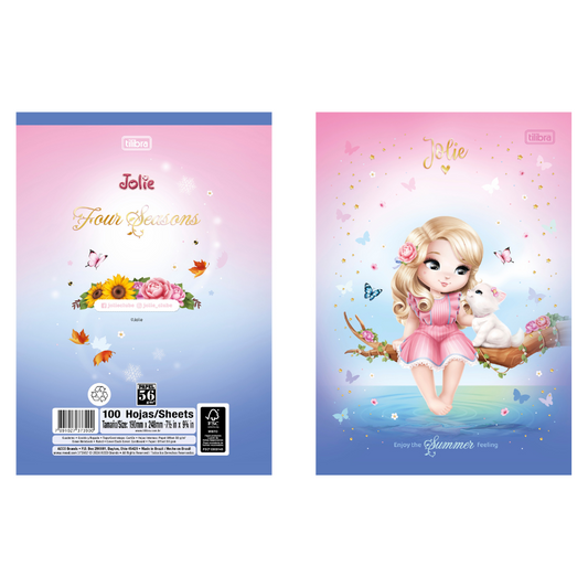 CUADERNO COSIDO 200 PAG. JOLIE