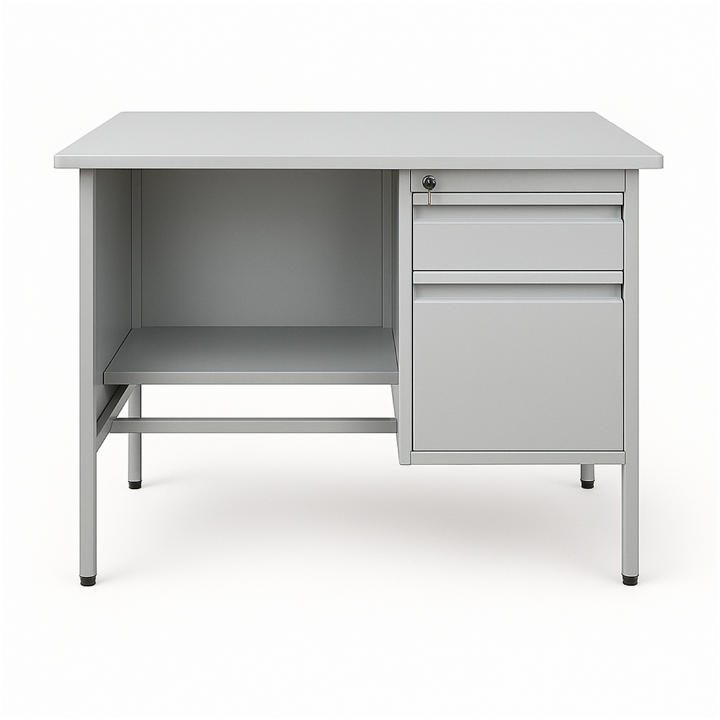 ESCRITORIO C/2 GAV. (29X40X27) BASE GRIS C/TOPE HAYA