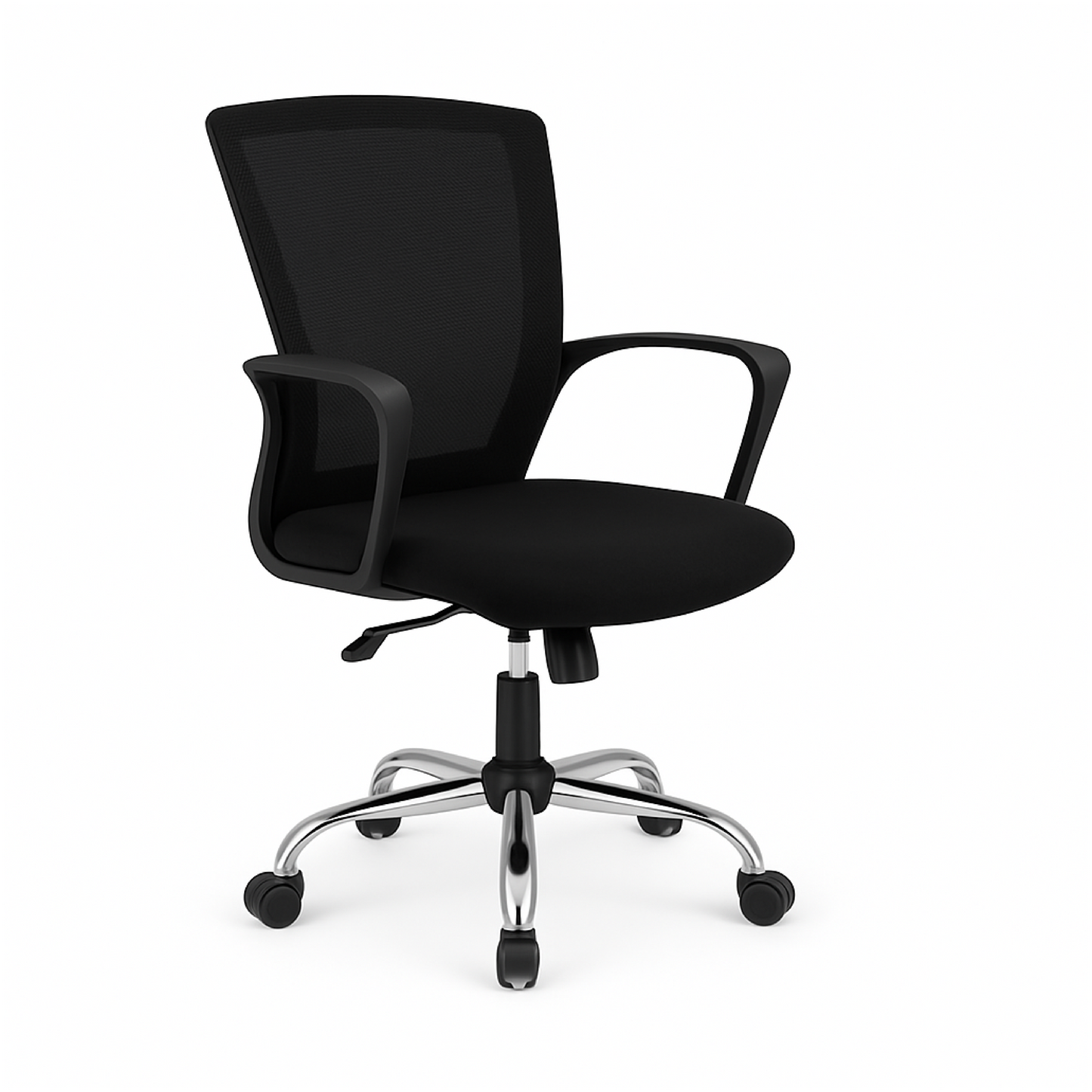 SILLA BASE CROMADA NEGRA