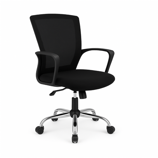 SILLA BASE CROMADA NEGRA