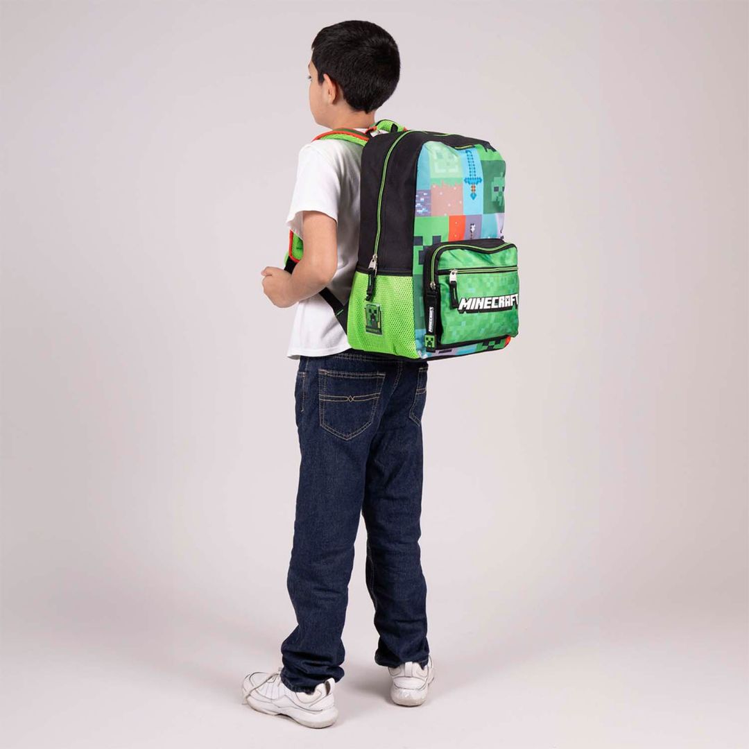 MOCHILA GRANDE NEGRO MINECRAFT TILES XXIV