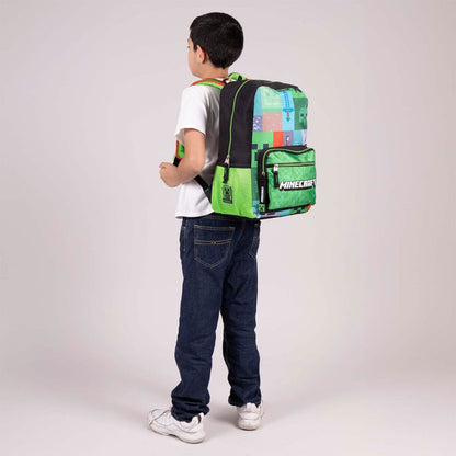 MOCHILA GRANDE NEGRO MINECRAFT TILES XXIV