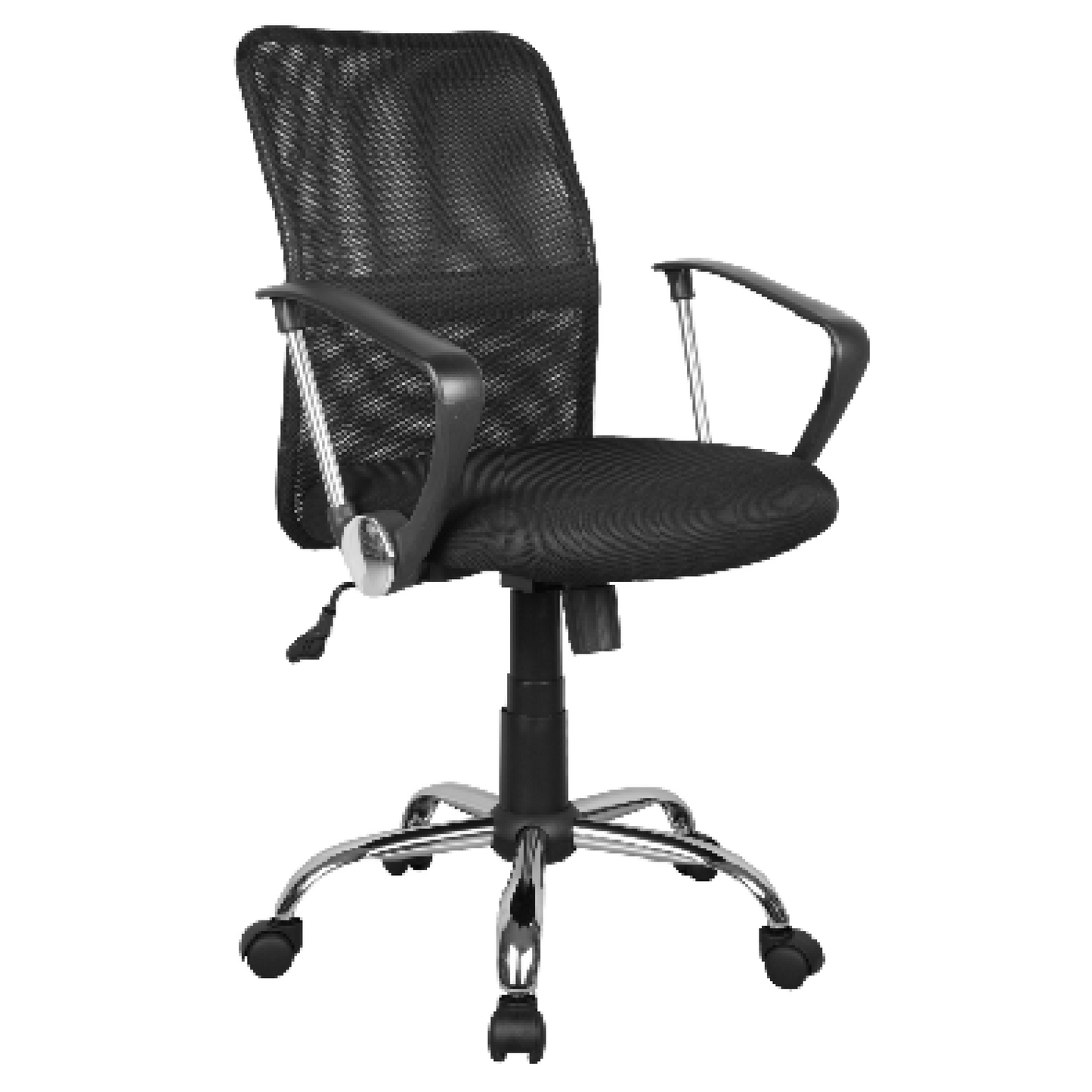 SILLAS P/ESCRITORIO C/B TYRA BASE CROMADA NEGRA