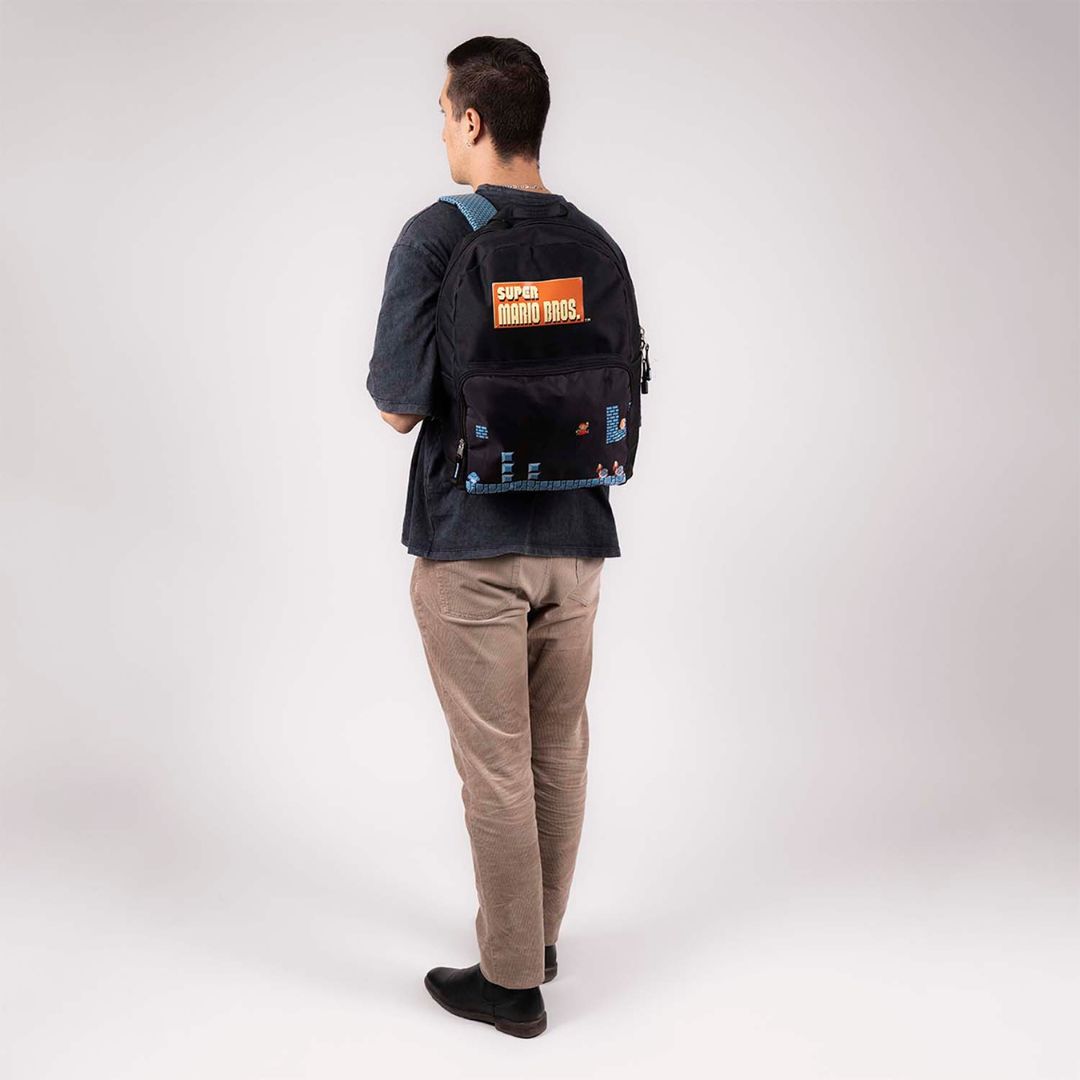 MOCHILA GRANDE NEGRO MARIO BROS WARP XXIV