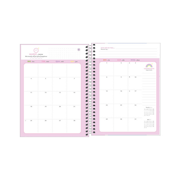 AGENDA DIARIA EN ESPIRAL 2024 PLANNER HAPPY M7