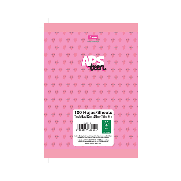 CUADERNO COSIDO 200 PAG. APS TEEN