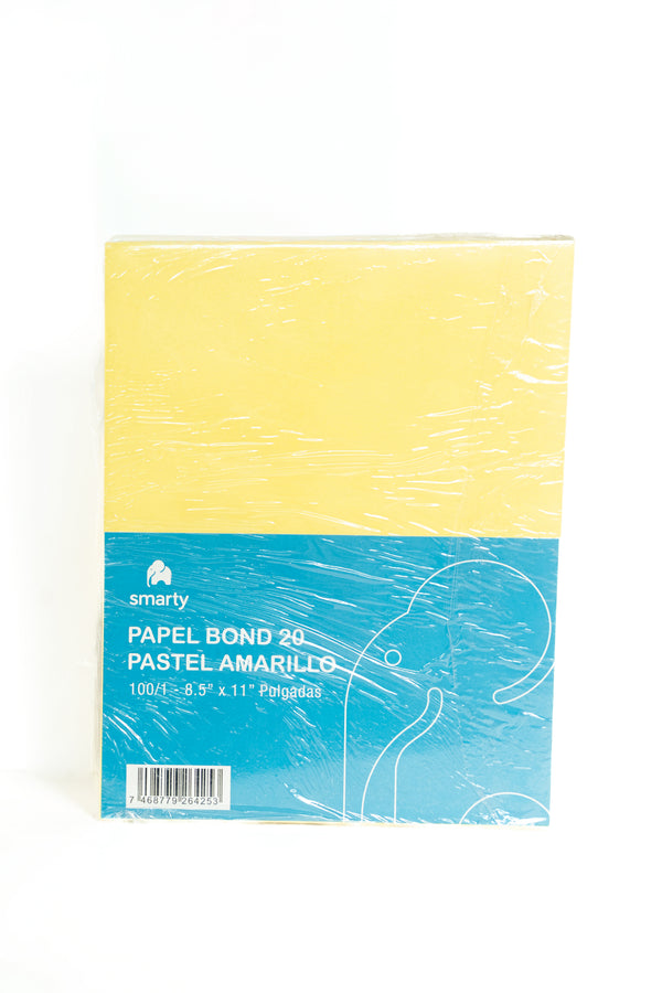 RESMA PAPEL  8.5X11 AMARILLO PASTEL 100/1