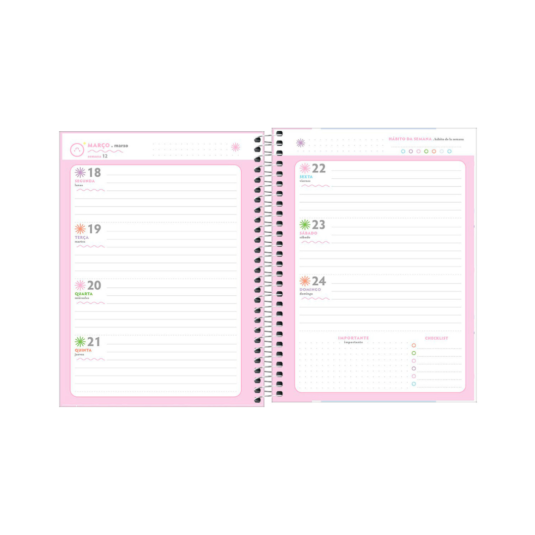 AGENDA DIARIA EN ESPIRAL 2024 PLANNER HAPPY M7