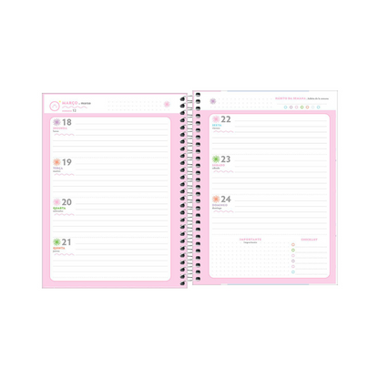 AGENDA DIARIA EN ESPIRAL 2024 PLANNER HAPPY M7