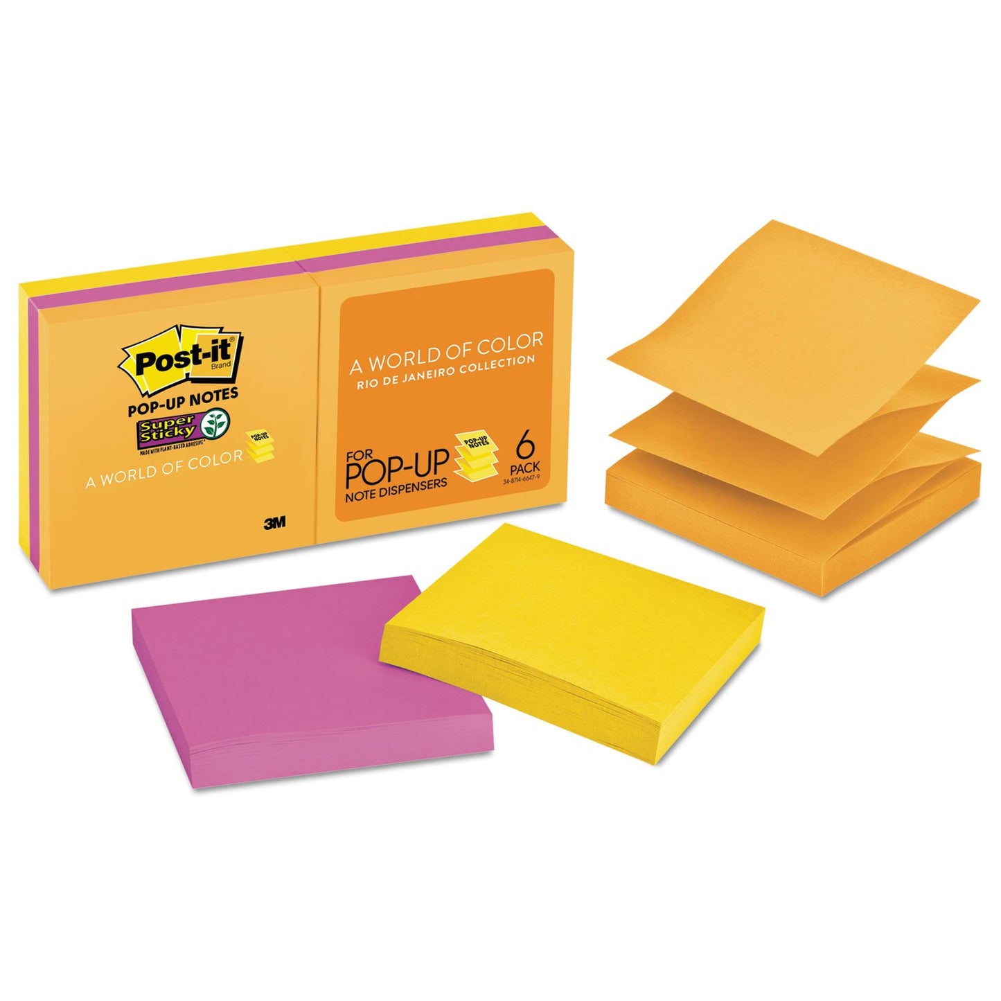 POST-IT (3 X 3) POP UP SUPER STICKY 6/1