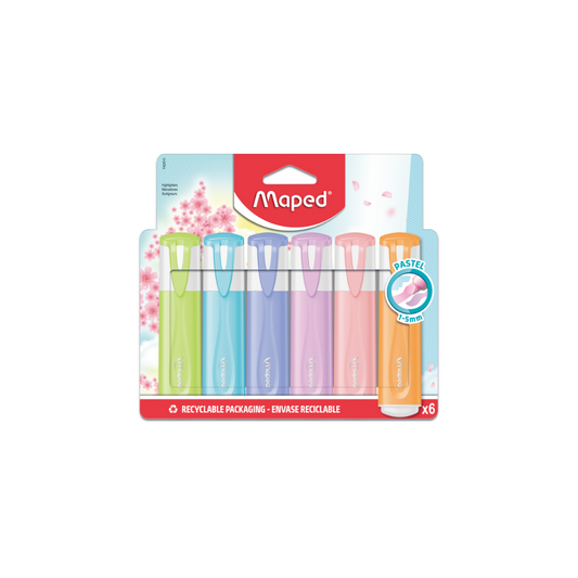 JUEGO DE MARCADOR FLUO COLOR PASTEL 6/1