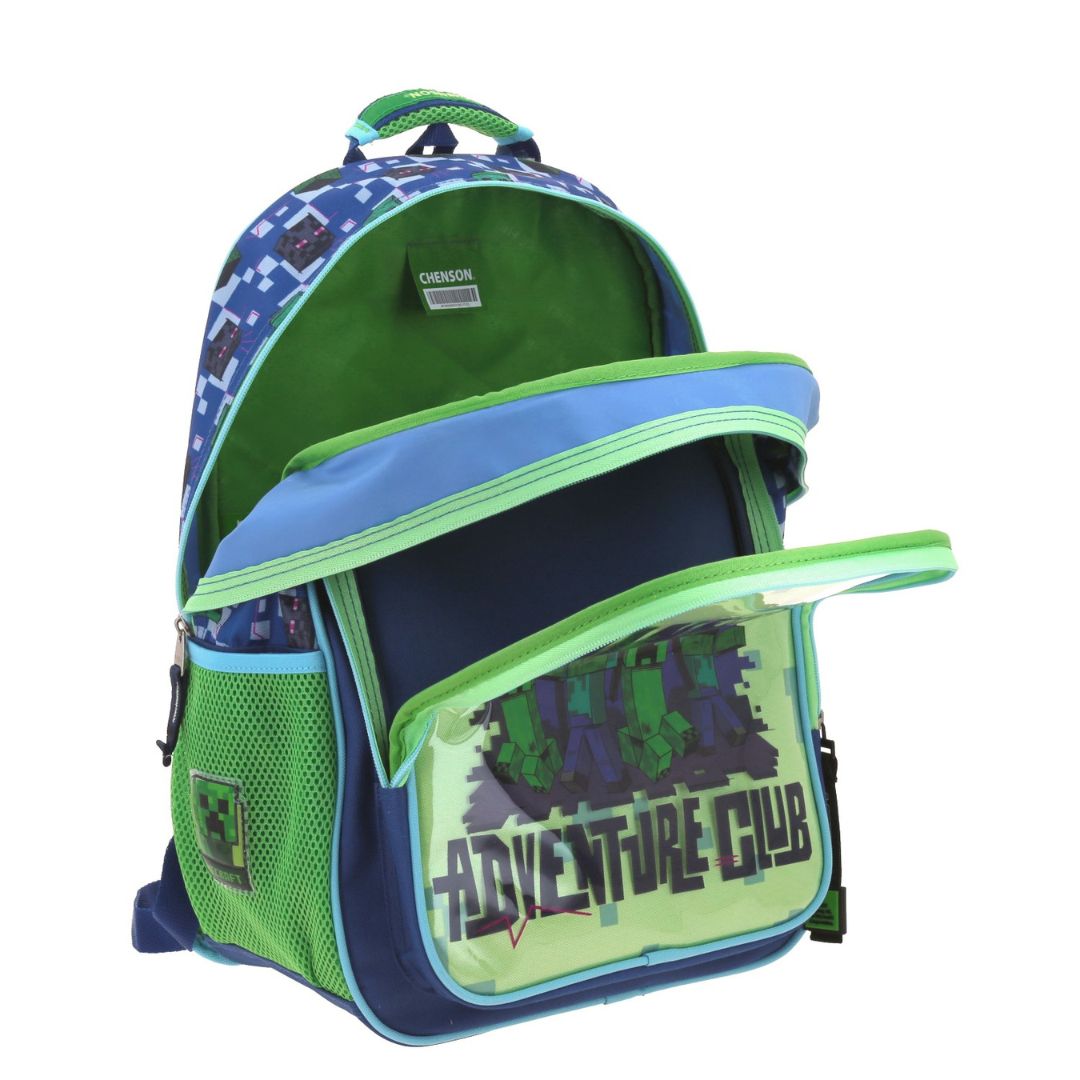 MOCHILA GRANDE AZUL MINECRAFT PLORE XXIV