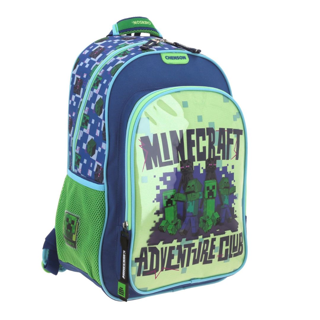 MOCHILA GRANDE AZUL MINECRAFT PLORE XXIV