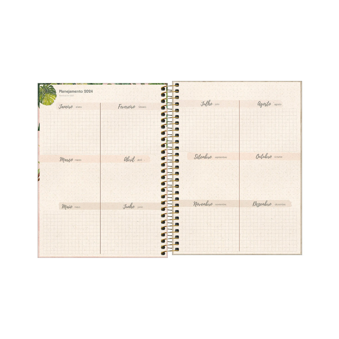 AGENDA DIARIA EN ESPIRAL 2024 PLANNER NATURALI M7