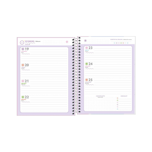 AGENDA DIARIA EN ESPIRAL 2024 PLANNER HAPPY M7