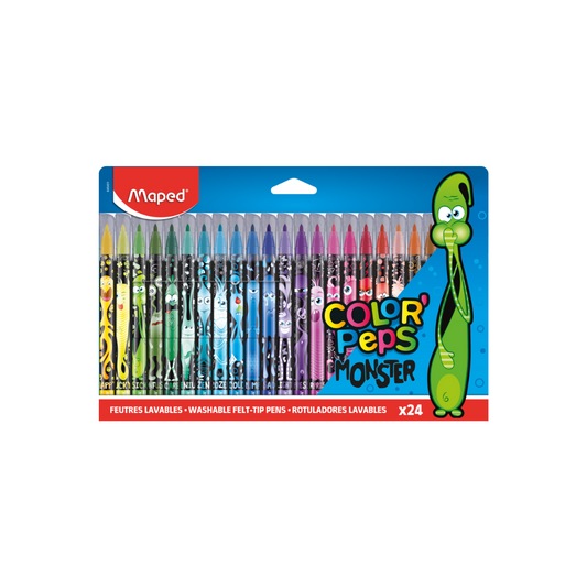 JUEGO DE MARCADORES COLOR PEPS MONSTER 24/1 BL