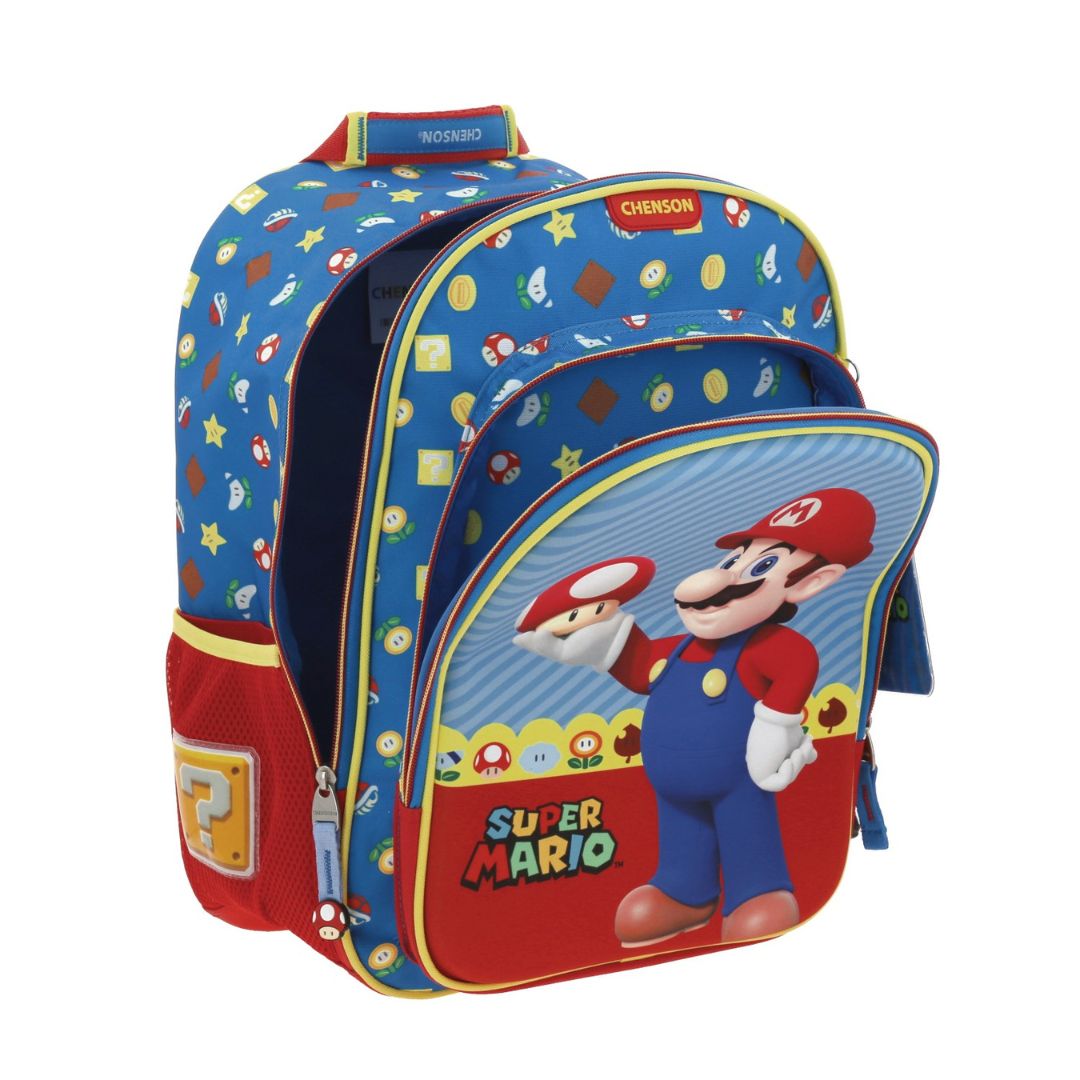 MOCHILA GRANDE AZUL MARIO BROS MUSH XXIV