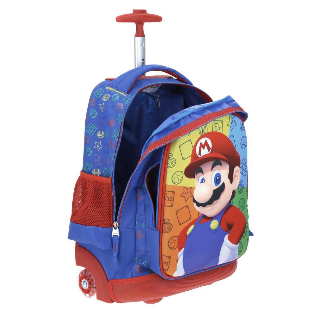 MOCHILA C/RUEDAS CHENSON GDE. MARIO B. PLAYBA AZUL XXIII