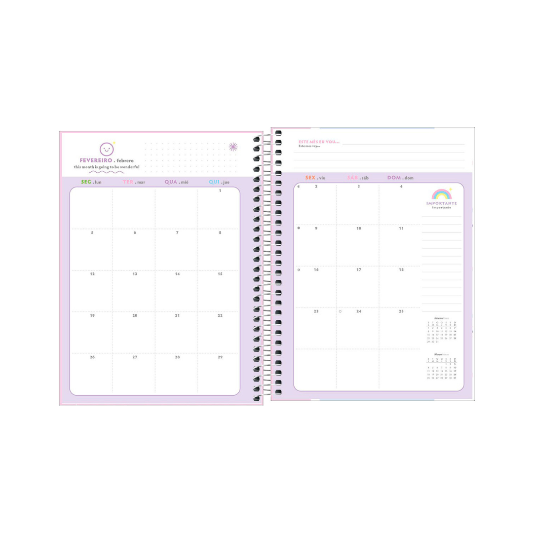 AGENDA DIARIA EN ESPIRAL 2024 PLANNER HAPPY M7