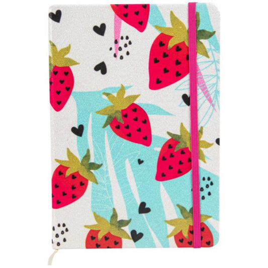CUADERNO COSIDO C/L A5 GLITTER FRESA