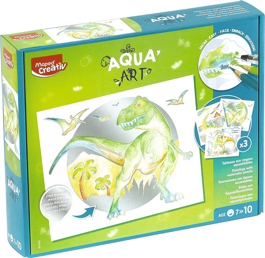 JUEGOS CREATIVOS, MAXI SET AQUA ART - DINOSAURIOS